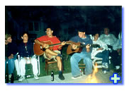 Fireside sing-a-long at Lawton's Cove Cottage Resort