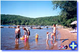 Fun at the beach at Doe Lake near Katrine Ontario