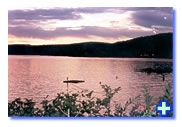 Swimmers at twilight